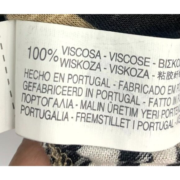 Zara Basic Women Top Size Medium Leopard Print Long Sleeve Scoop Neck Fit Blouse - Picture 7 of 8